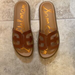 Sam Edelman Saddle Brown Slides NWT